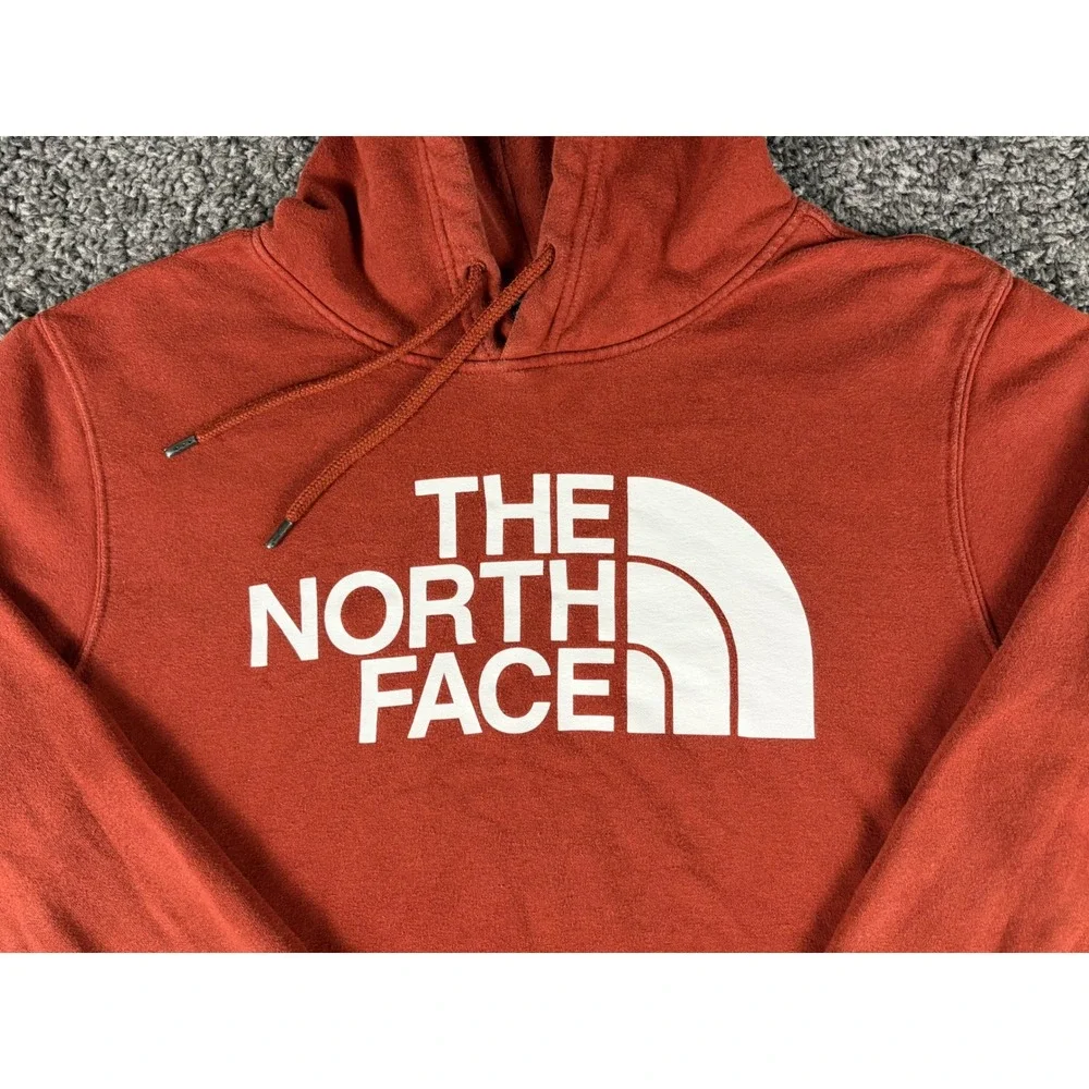 The North Face Mens Half Dome Logo Pullover Hoodie Rust Orange Large NF0A4M4B